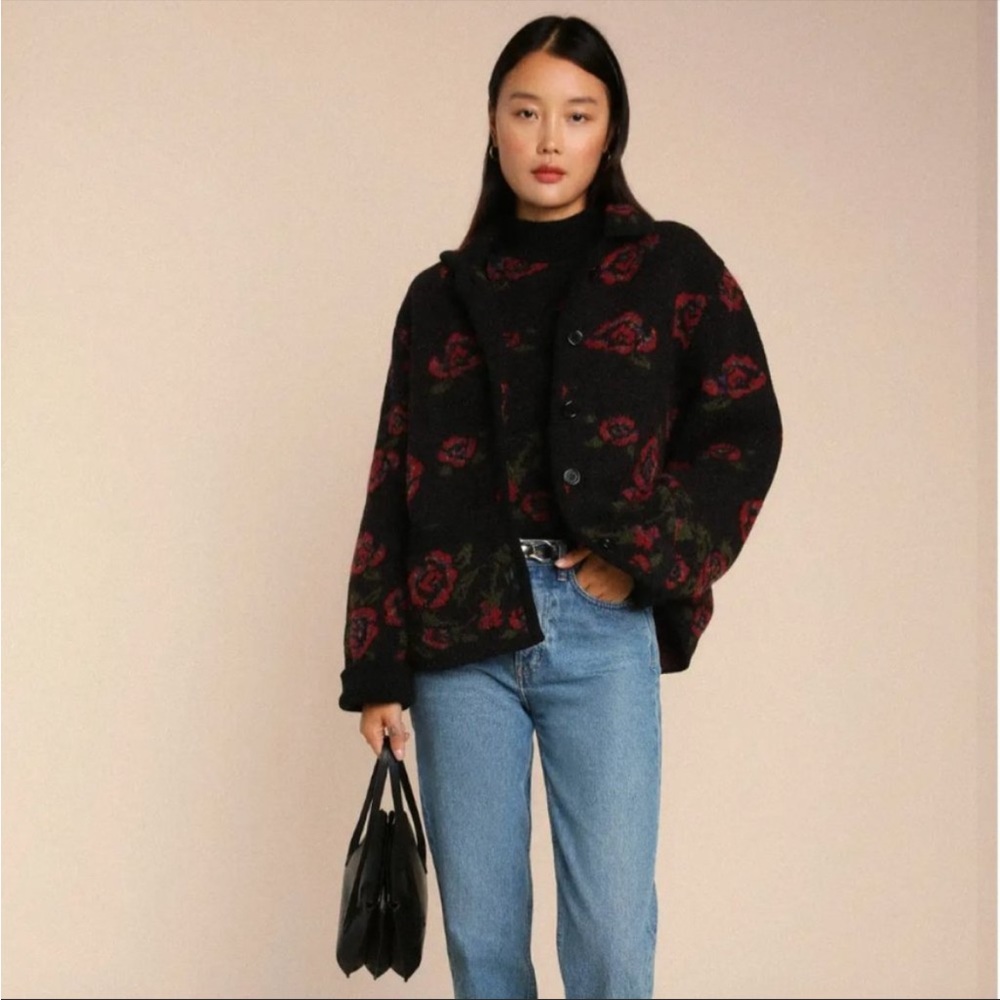 Rouje Gemma Cardigan Jacket (cute rose print, matching skirt also for sale!)